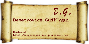 Demetrovics Györgyi névjegykártya