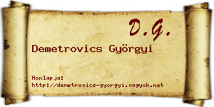 Demetrovics Györgyi névjegykártya